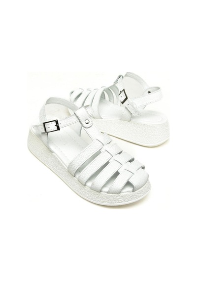 Fox Shoes P555050503 Beyaz Hakiki Deri Kadın Sandalet Beyaz-hakiki Deri Beyaz