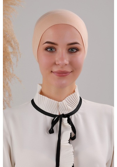 Melodi Scarf Tesettür Hazır Pratik Geçme Boru Bone Nude Nude