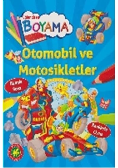 Eğlendiren Boyama - Otomobil ve Motosikletler- Parıltı Yayınları