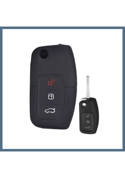Buradabulabilirsin Ford Fiesta Focus Mondeo B-max C-max Katlanır Anahtar Uyumlu Silikon Oto Anahtar Kumanda Kabı Kılıf Siyah Bbz