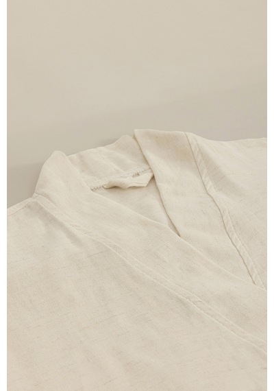 Raw Pamuk Keten Natural Kimono S-m 1515a Natürel