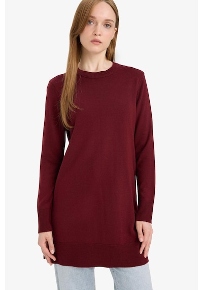 Defacto Regular Fit Bisiklet Yaka Tunik H3431az25wnbr115 Bordo