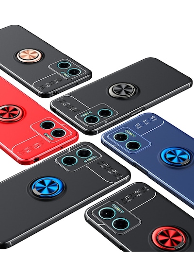 Xiaomi Redmi Note 11e Kılıf Zore Ravel Yüzüklü Silikon Kılıf