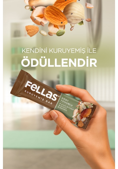 Dört Tohumlu Kuruyemiş Bar 30g x12 Adet