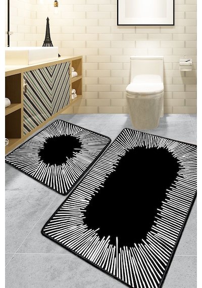 Somber Siyah 60x100 Cm Banyo Paspası Djt Renkli