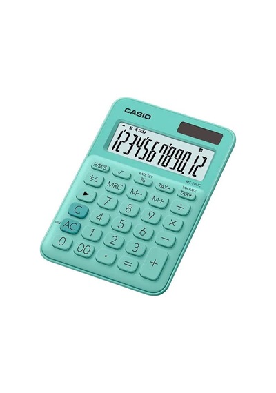 Casio Hesap Makinesi Masaüstü 12 Hane Yeşil Ms-20uc-gn