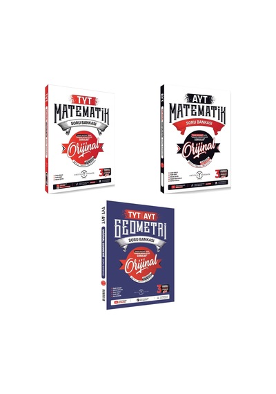 Orijinal Yayınları Tyt - Ayt Matematik - Geometri Soru Bankası Set 3 Kitap