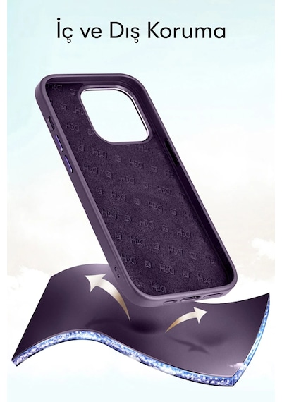 Apple Uyumlu iPhone 14 Pro Kılıf Hbc-190 Kolaj Kapak - Koyu Yeşil
