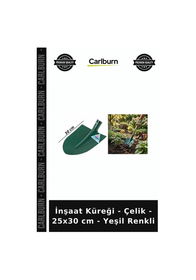 Özel Üretim Bahçe Toprak Kazma Harç Karma Şantiye İnşaat Küreği - Çelik - 25x30 Cm - Yeşil Renkli