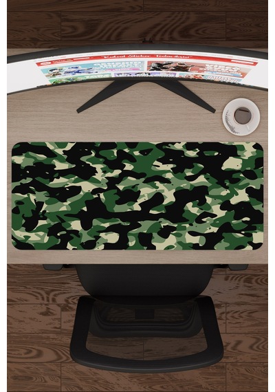 Kamuflaj Kaymaz Dikişli Kauçuk Oyuncu Mousepad V4 - 70x30 Xl Gaming Mouse Pad Fare Altlığı