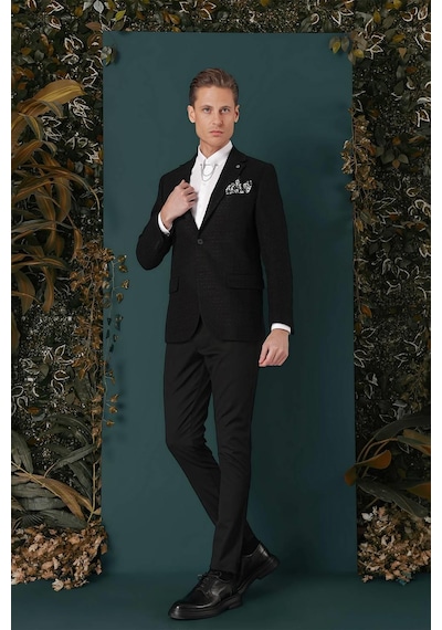Efor C 660 Slim Fit Siyah Spor Ceket Siyah