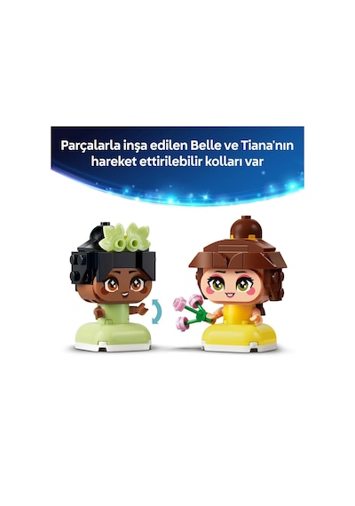 LEGO® ǀ Disney Princess Şato ile Mini Belle ve Tiana 43291 – 5 Yaş ve Üzeri için Aksesuarlar İçeren Oyuncak Yapım Seti (358 Parça)
