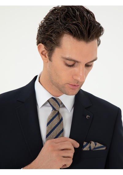 Cacharel Koyu Lacivert Slim Fit Klasik Takım Elbise