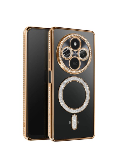 Xiaomi Redmi 14c Joke Simli Magneticsafe Kılıf - Gold 0.2M-Çok Renkli