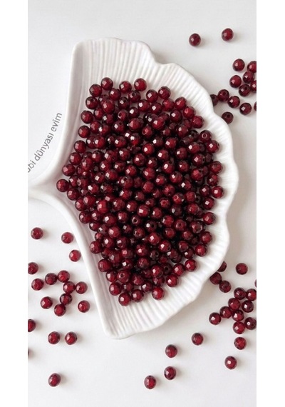 25 Gram Vişne Çürüğü/koyu Bordo Renk Boncuk, 1. Kalite