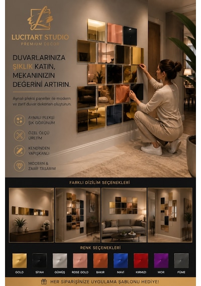 Lucitart Kendinden Yapışkanlı Parlak Dekoratif Pleksi Kare Duvar Paneli 9 Renk Seçeneği Modern Duvar Dekoru Mor Lucitart Kendinden Yapışkanlı Parlak Dekoratif Pleksi Kare Duvar Paneli 9 Renk Seçeneği Modern Duvar Dekoru Mor