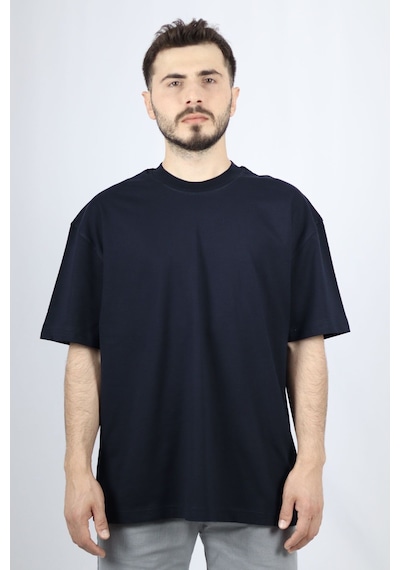 Ventov %100 Pamuk Premium Oversize Tişört Vts2602 Lacivert