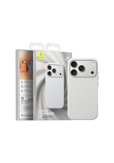 İphone 18 Pro Uyumlu 6.3 İnç Nappa Premium Vegan Deri Magsafe Kılıf Beyaz