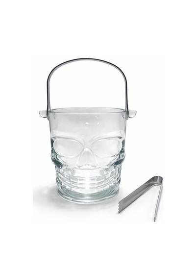 4 Adet Cam Kurukafa Buzluk Buz Kalıbı Ve İçecek Aksesuarı 14x12 Cm Skull Ice Tray Skull Mould
