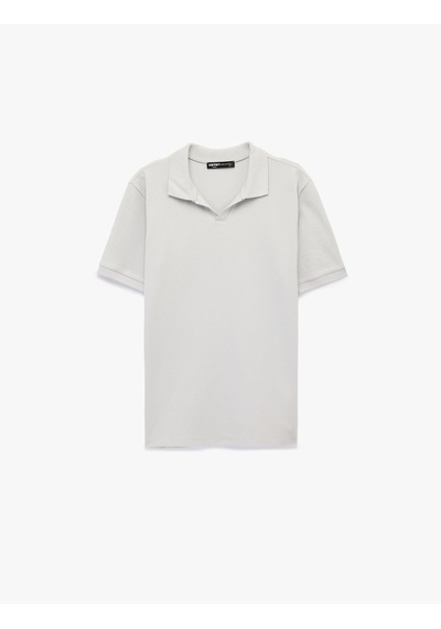 Koton Regular Fit Kısa Kollu Pamuklu Polo Yaka Tişört Gri 6sam10393mk
