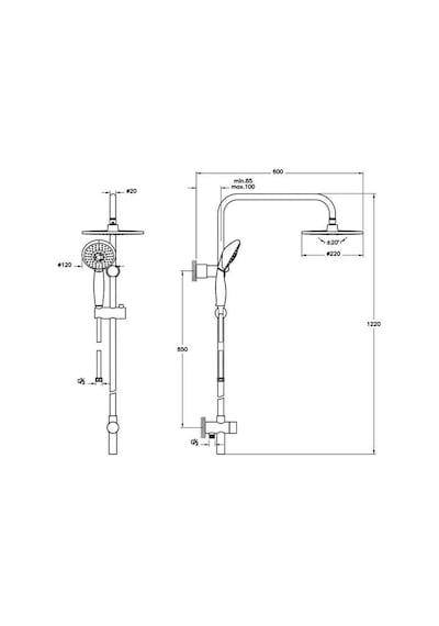Artema Duş Kolonu, System Rain, Lh21, A45598
