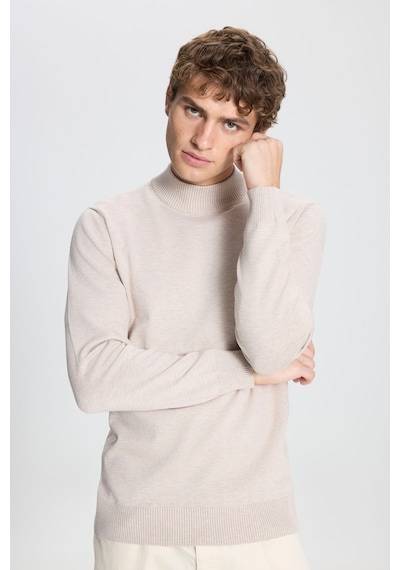 AC&Co / Altınyıldız Classics Erkek Bej Melanj Standart Fit Normal Kesim Yarım Balıkçı Yaka Triko Kazak Bej Melanj AC&Co / Altınyıldız Classics Erkek Bej Melanj Standart Fit Normal Kesim Yarım Balıkçı Yaka Triko Kazak Bej Melanj