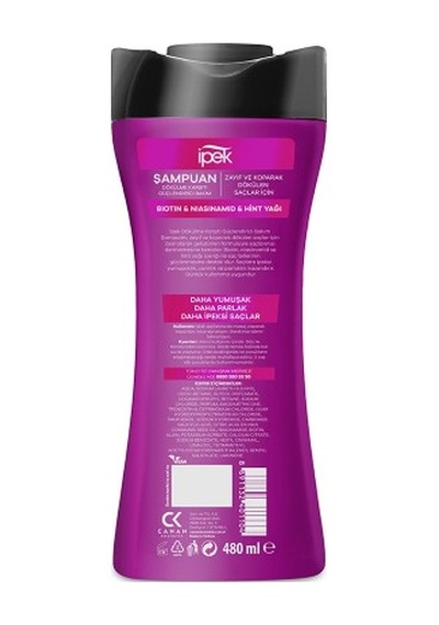 İpek Biotin & Niacinamide & Hint Yağı Zayıf Ve Saçlar İçin Şampu PKT.IPEK.014