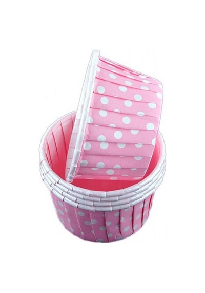 25 Adet Pembe Puantiyeli Cupcake Kek Kapsülü Tüm Yaşlar