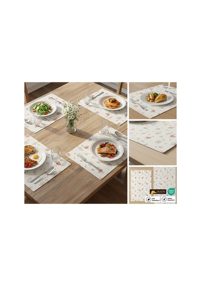 Dayanıklı, Su İtici, Leke Tutmaz, Dertsiz, Desenli Masa Örtüsü Beyaz/ekru - 798939022 Beyaz/ekru