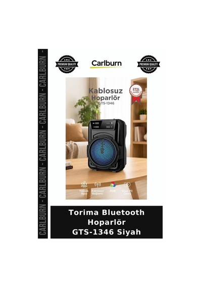 Delux Serisi Torima Bluetooth Hoparlör Gts-1346 Siyah Cep Aleti Mini Alet Işıklı Cihaz