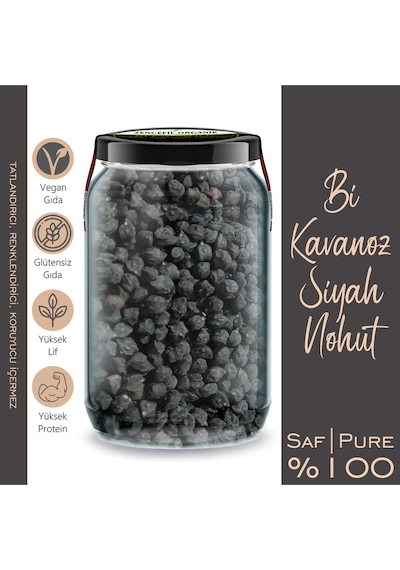 Siyah Nohut + Siyah Fasulye Bi Kavanoz 660 Cc. Cam Kavanozlarda