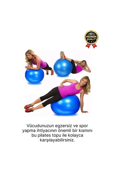 Premium Mini Gymball 20cm Jimnastik Denge Fitness Spor Şişirme Pompası Mavi Pilates Topu