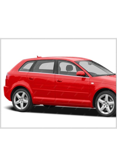 Audi A3 8P Krom Cam Çıtası 6 Prç Paslanmaz Çelik 2003-2013 Arası