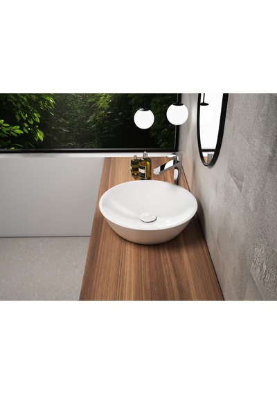 Isvea Sistema Y Soft Tezgah Üzeri Çanak Lavabo 45 Cm, Batarya Deliksiz Beyaz 10sy66045