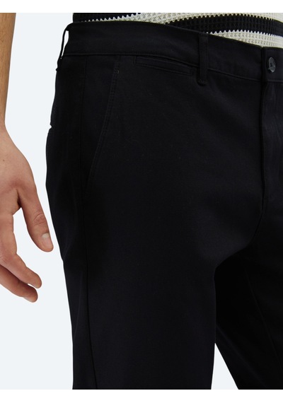 Kip Siyah Dokuma Regular Fit Casual Pamuk Karışımlı Pantolon Siyah -