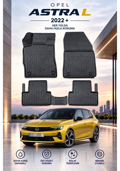 Opel Astra L 2022+ Aracınıza Özel Üretim Havuzlu Paspas Takımı A+ -mod-