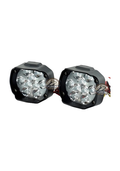9 Led Motosiklet Farları Parlak Beyaz Işık 15000 Lümen Led Scooter Spot Işığı Motosiklet Sis Lambası 2 Adet