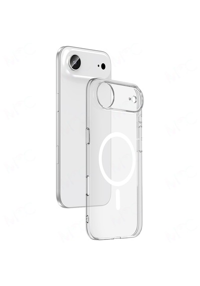 Apple Uyumlu iPhone 17 Air Kılıf M-safe Şarj Özellikli Şeffaf Kamera Çerçeveli Pürüzsüz Kapak