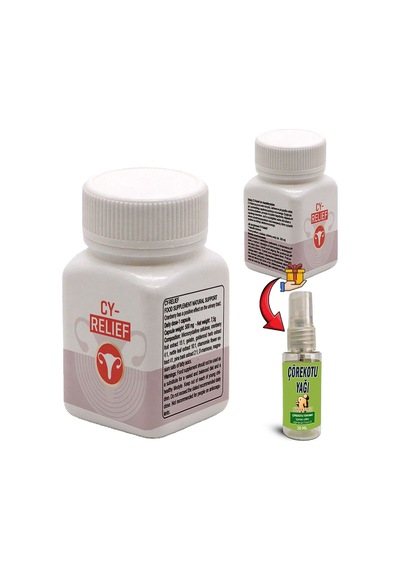Cy-relief 2 Kutu Amerikan Kızılcığı Ebegümeci Adaçayı C Vitamini Erkeğe Özel Destek + Çörek Otu Yağı