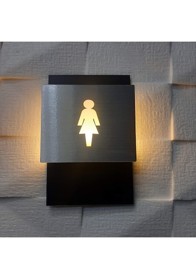 Kadın Ikonlu Işıklı Wc Yönlendirme Tabelası