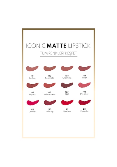 Note Cosmetics Iconic Matte Lipstick Kalıcı Mat Ruj 112 Powerful - Kırmızı 112