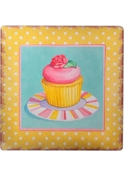 Buğz Decotown Duvar Panosu 40 40 Cup Cake Muffin Motifli Duvar Süsü Diğer