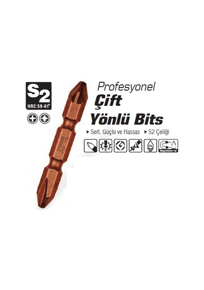 Sgs Profesyonel Çift Yönlü Bits Uç yıldız - Pozidriv 50 MM Sgs Profesyonel Çift Yönlü Bits Uç yıldız - Pozidriv 50 MM