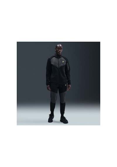 Nike Tech Fleece Mix Windrunner Hoodie Erkek Sweatshirt Siyah