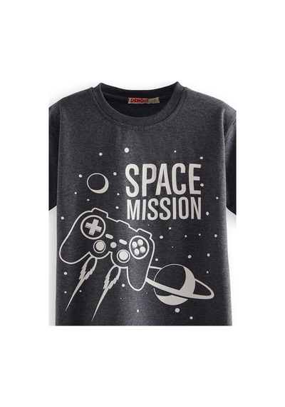 Denokids Start Game Erkek Çocuk 2'li T-shirt Takım Renkli Çok Renkli