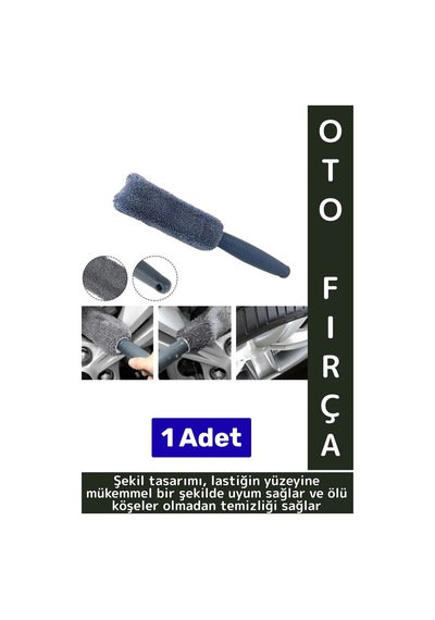 Ergonomik Yüksek Kaliteli Elastik Kolay Temizlenir Mikrofiber Otomobil Lastik Jant Temizleme Fırçası
