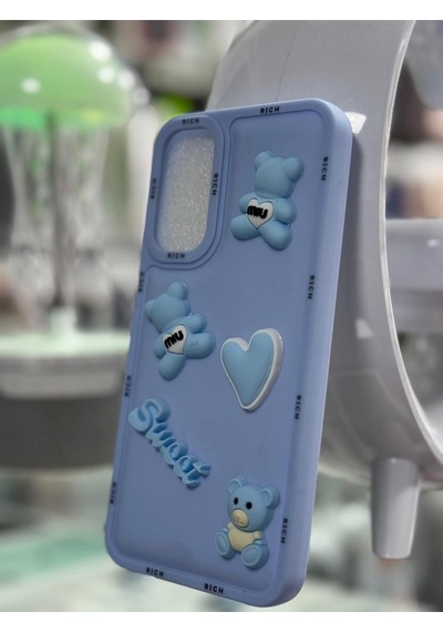 Samsung Galaxy A34 Uyumlu Kabarık Ayıcık Desenli Kılıf