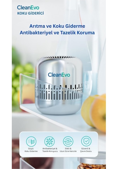 Cleanevo Airguard Pro Koku Giderici, Antibakteriyel Teknoloji, Paslanmaz Çelik, Filtre Gerektirmez, Uzun Ömürlü Bm01