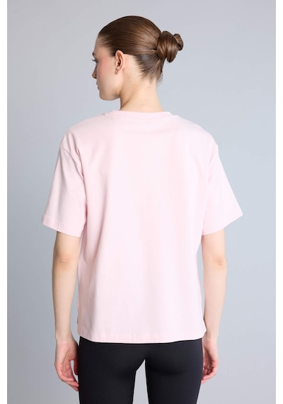Defacto Comfort Fıt Bisiklet Yaka Sporcu Kısa Kollu Tişört F8106ax26sppn38 Pembe-pn38