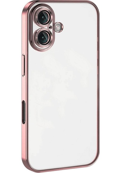 Apple İphone 16 Plus Kılıf Razer Lensli Silikon - Pembe Çok Renkli